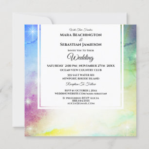 Invitation *~* RSVP Website Universe Rainbow Mariage