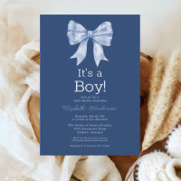 Ruban bleu Bow C'est un Baby shower garçon