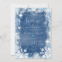 Ruban Bleu Neige en Amour Flocon de Neige Shower d
