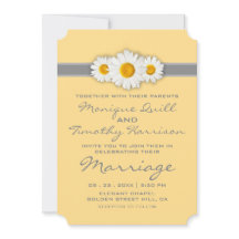 Ruban de marguerite - mariage gris et blanc jaune
