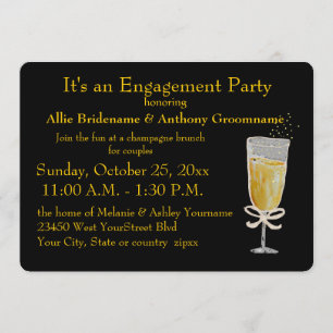 Invitation Ruban de pêche de pain grillé de Champagne de