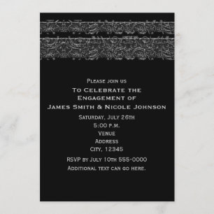 Invitation Ruban de satin élégant foncé Mariage gothique élég