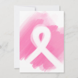 Invitation Ruban de sensibilisation au cancer du sein aquarel