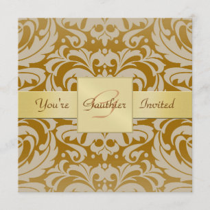 Invitation Ruban d'or Golden Damask Toute l'occasion Invitati