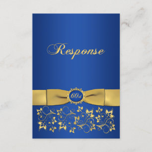 Invitation RUBAN IMPRIMÉ Forme Fantaisie 60e Anniversaire RSV