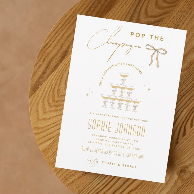 Invitation Ruban Pop la Fête des mariées tour Champagne (Créateur téléchargé)