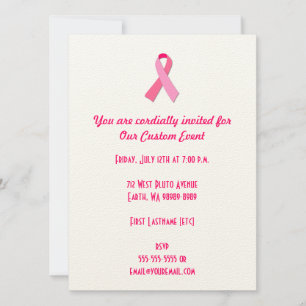 Invitation Ruban rose