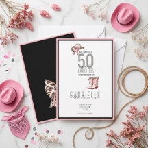Ruban Rose Élégant 50 et Anniversaire Fabuleux