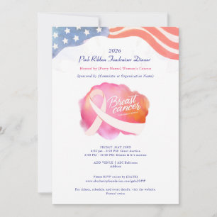 Invitation Ruban rose Sensibilisation politique au cancer Col