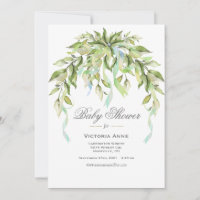 Rubans Bleus Vert Élégant Baby shower