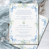 Rubans Bows Bleus & Baby shower Cadre Floral