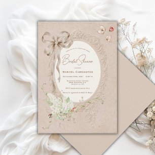 Invitation Rubans de lilas blancs mariage champêtre vintage 