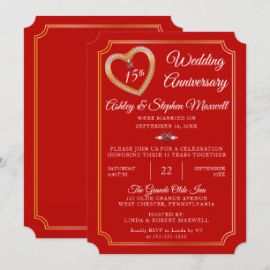 Invitation Rubis   Diamants Fête du 15e anniversaire de maria