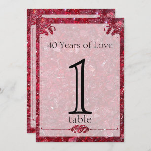 Invitation Ruby 40th Anniversary Numéro de tableau