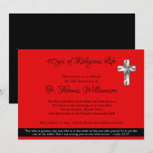 Invitation Ruby du prêtre Deacon 40e anniversaire de l'ordina