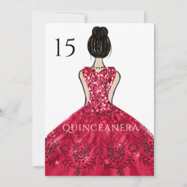 Invitation Ruby Sparkle Princesse Robe Quinceanera