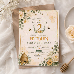 Invitation Ruche d'abeilles de miel de fleur sauvage pour le 