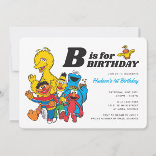 Invitation Rue Sésame B est pour Birthday Boy