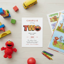 Invitation Rue Sésame | Elmo - Deuxième anniversaire