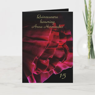 Invitation Ruffles rouges en rose robe fantaisie noire Quince