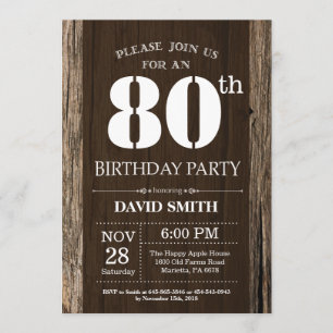 Invitation russe à l'anniversaire du 80e anniversa