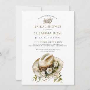 Invitation Russe aquarelle Floral Cowgirl Fête des mariées Ca