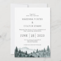 Russe Aquarelle Mariage de pin de montagne