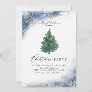 Invitation Russe Aquarelle Noël Arbre de Noël Fête