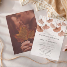Russe aquarelle Terracotta Ginkgo Mariage