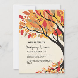 Invitation Russe Automne Arbre d'automne feuilles Thanksgivin