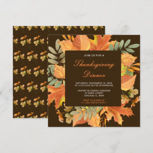 Invitation Russe Automne Feuilles de l'automne Thanksgiving P