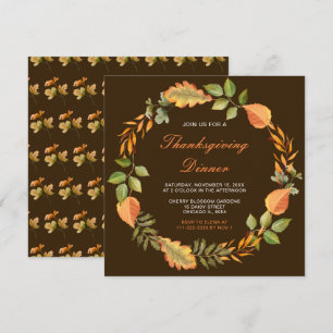 Invitation Russe Automne Feuilles de l'automne Thanksgiving P