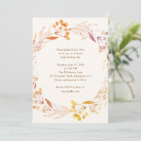 Russe Automne Floral Aquarelle Wreath Boho Mariage