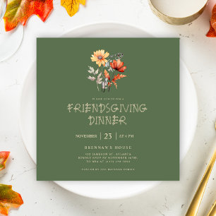 Invitation Russe Automne Thanksgiving Friendsgiving Dîner