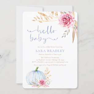 Invitation Russe boho automne Citrouille bébé douche