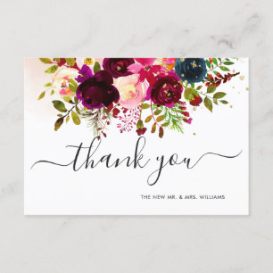 Invitation Russe Boho Watercolor Blush Marsala Navy