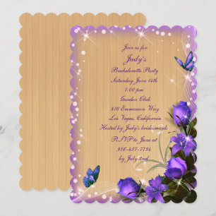 Invitation Russe Bois violet Floral Bachelorette Party