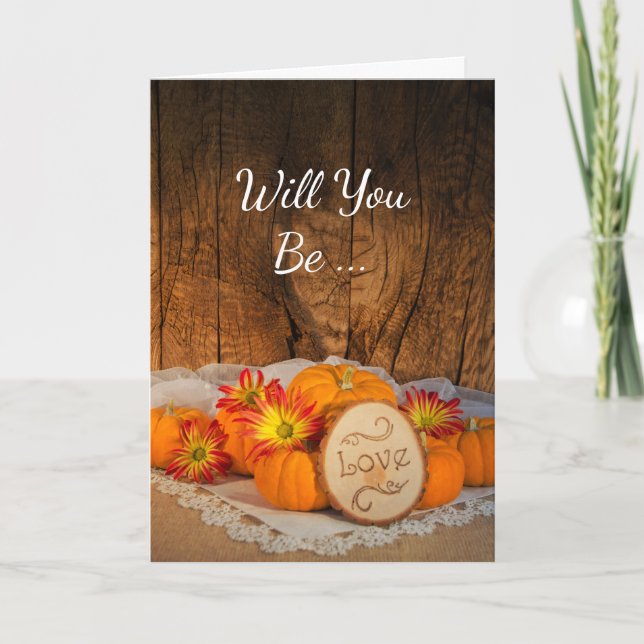 Invitation Russe Citrouille Automne Serez-Vous Ma Femme D'Acc (Devant)
