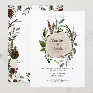 Invitation Russe Country Floral Mariage Engagement Party