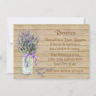 Invitation Russe Country Mason Jar French Lavender Bouquet
