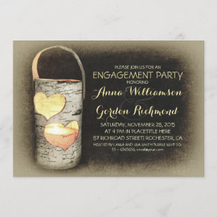 Invitation Russe Country Tree Candle Engagement Party