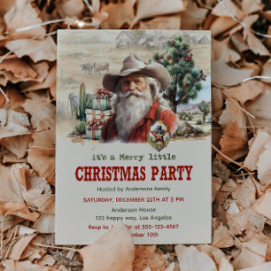 Invitation Russe Cowboy Père Noël Christmas Party