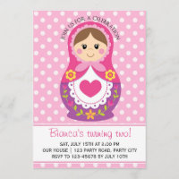 Invitation russe de poupée - anniversaire de fille