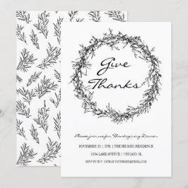 Invitation Russe Donner Merci Thanksgiving Dîner