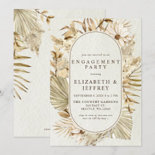 Invitation Russe Earthy Boho Pampas Partie d'engagement