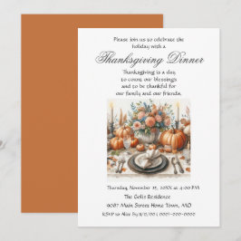 Invitation Russe Elegance Famille Amis Thanksgiving Dîner