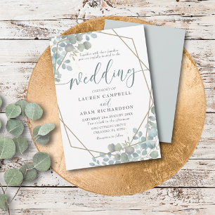 Invitation Russe Eucalyptus Dusty Mariage bleu