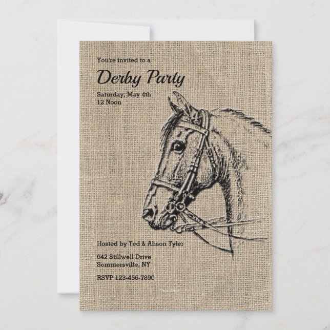 Invitation Russe Horse Derby (Devant)