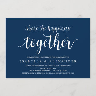 Invitation Russe moderne, scénario Navy Blue, Parti de l'enga