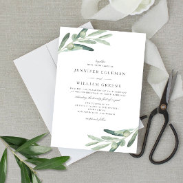 Invitation Russe Olive Tree Aquarelle Botaniques Mariage